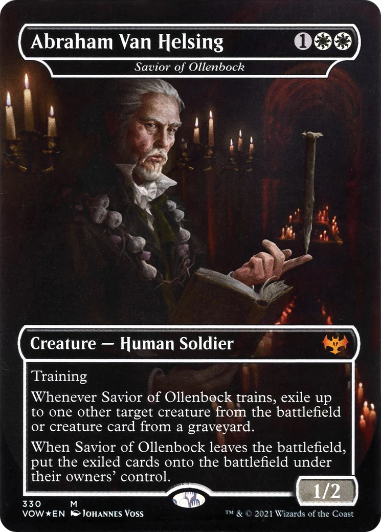 Abraham Van Helsing - Savior of Ollenbock (VOW-330)  Foil - Innistrad: Crimson Vow / Abraham Van Helsing (Borderless)