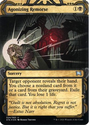 Agonizing Remorse (Foil Etched) (STA-024)  Foil - Strixhaven Mystical Archive (Borderless)