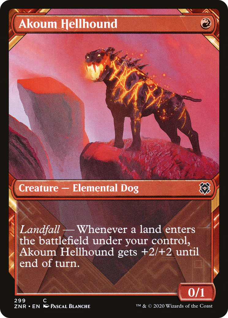 Akoum Hellhound (Showcase) (ZNR-299)  Foil - Zendikar Rising