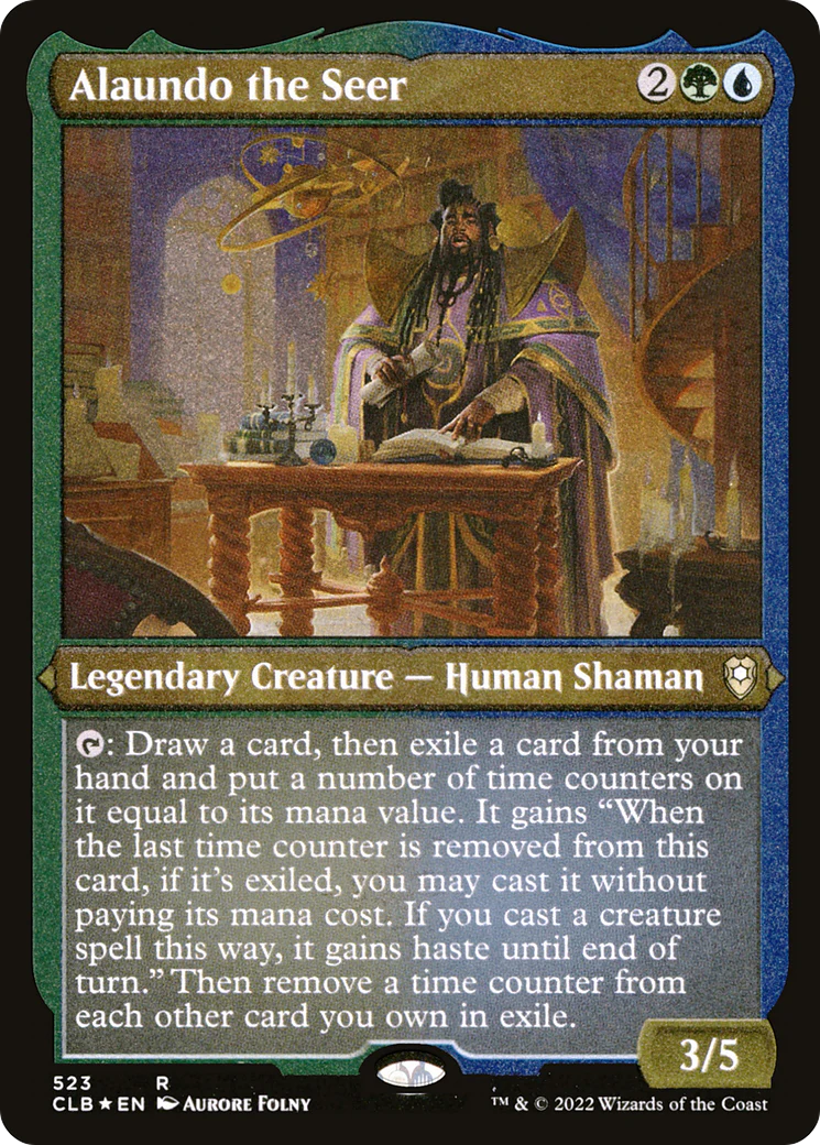 Alaundo the Seer (CLB-523)  Etched Foil - Commander Legends: Battle for Baldur's Gate
