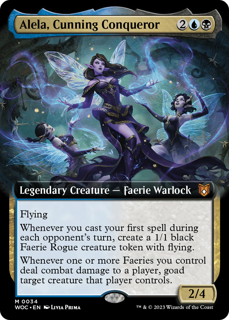 Alela, Cunning Conqueror (Extended Art) (WOC-034)  Foil - Wilds of Eldraine Commander: (Extended Art)