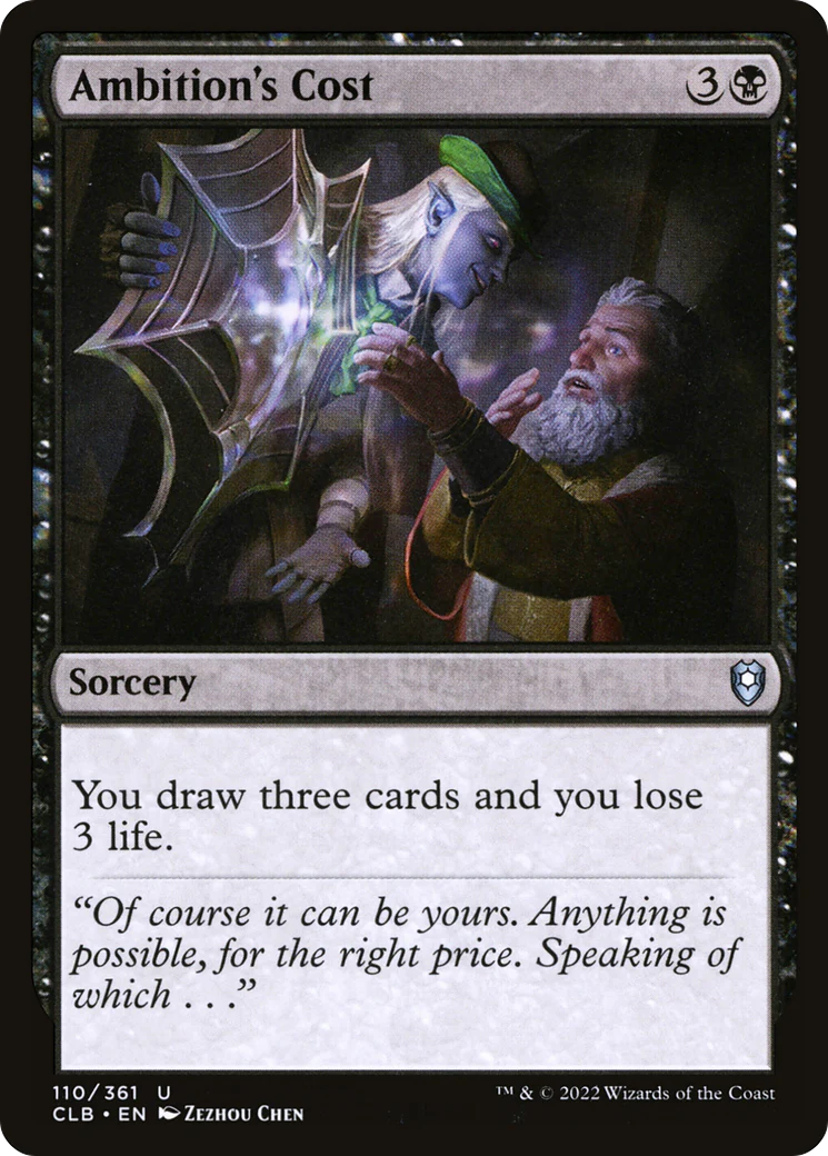 Ambition's Cost (CLB-110)  Foil - Commander Legends: Battle for Baldur's Gate