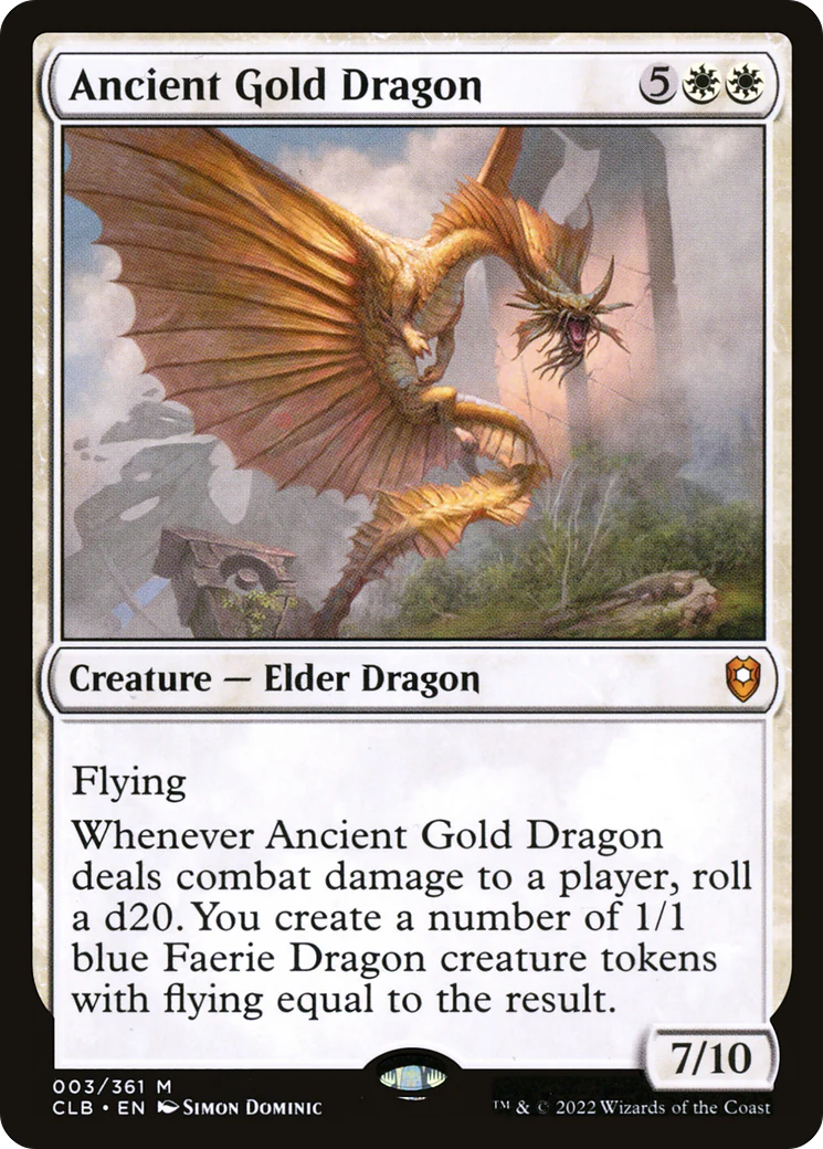 Ancient Gold Dragon (CLB-003) Foil - Commander Legends: Battle for Baldur's Gate