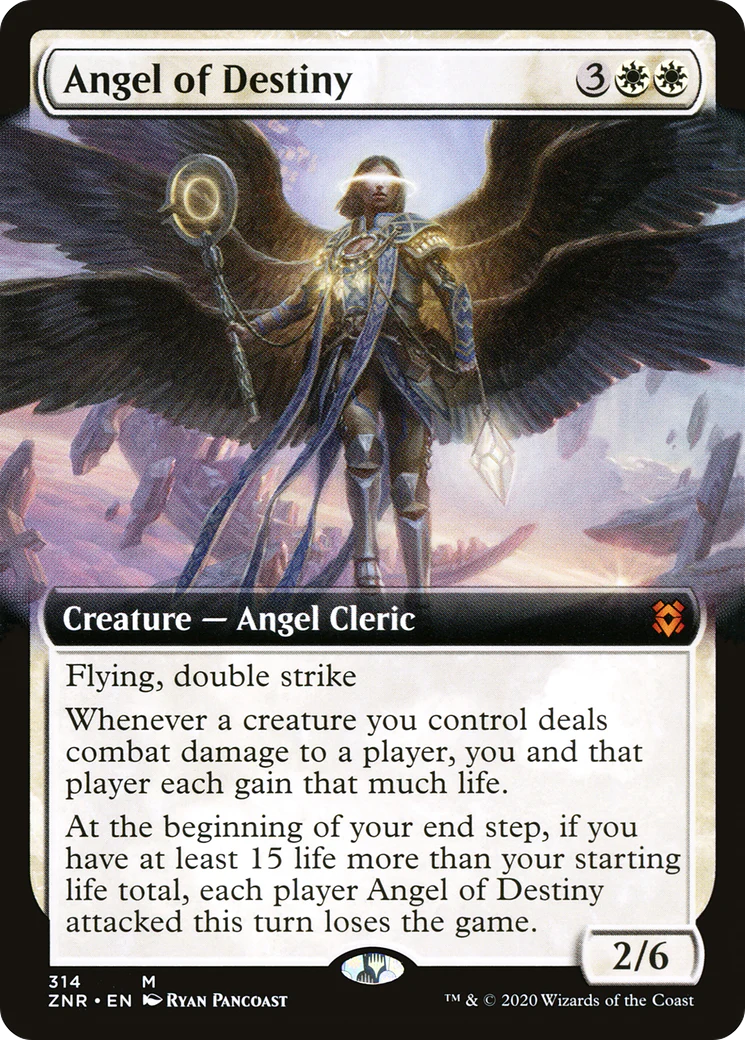 Angel of Destiny (Extended Art) (ZNR-314)  - Zendikar Rising