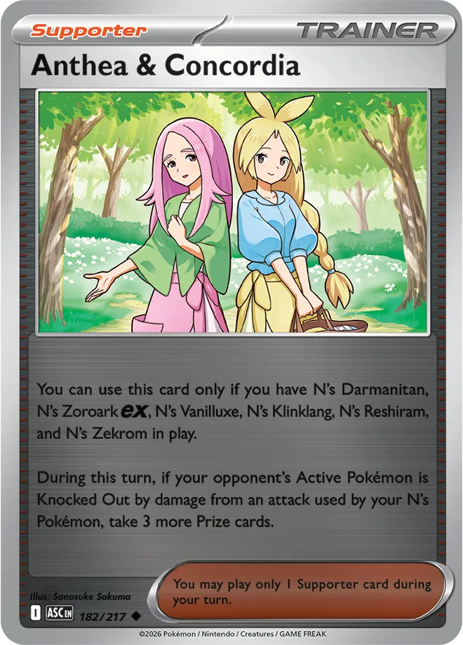 Anthea & Concordia 182/217  - Reverse Holofoil ME Ascended Heroes - Uncommon