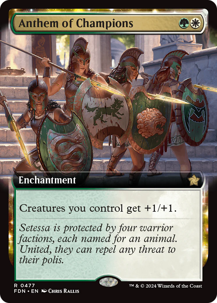 Anthem of Champions (FDN-477)  - Foundations: (enchantment, Extended Art)