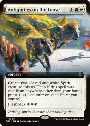Antiquities on the Loose (Extended Art) (SOS-308)  - Secrets of Strixhaven