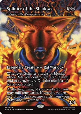 Splinter of the Shadows - Ashcoat of the Shadow Swarm (Borderless) (PZA-006) Foil - Teenage Mutant Ninja Turtles Eternal-Legal