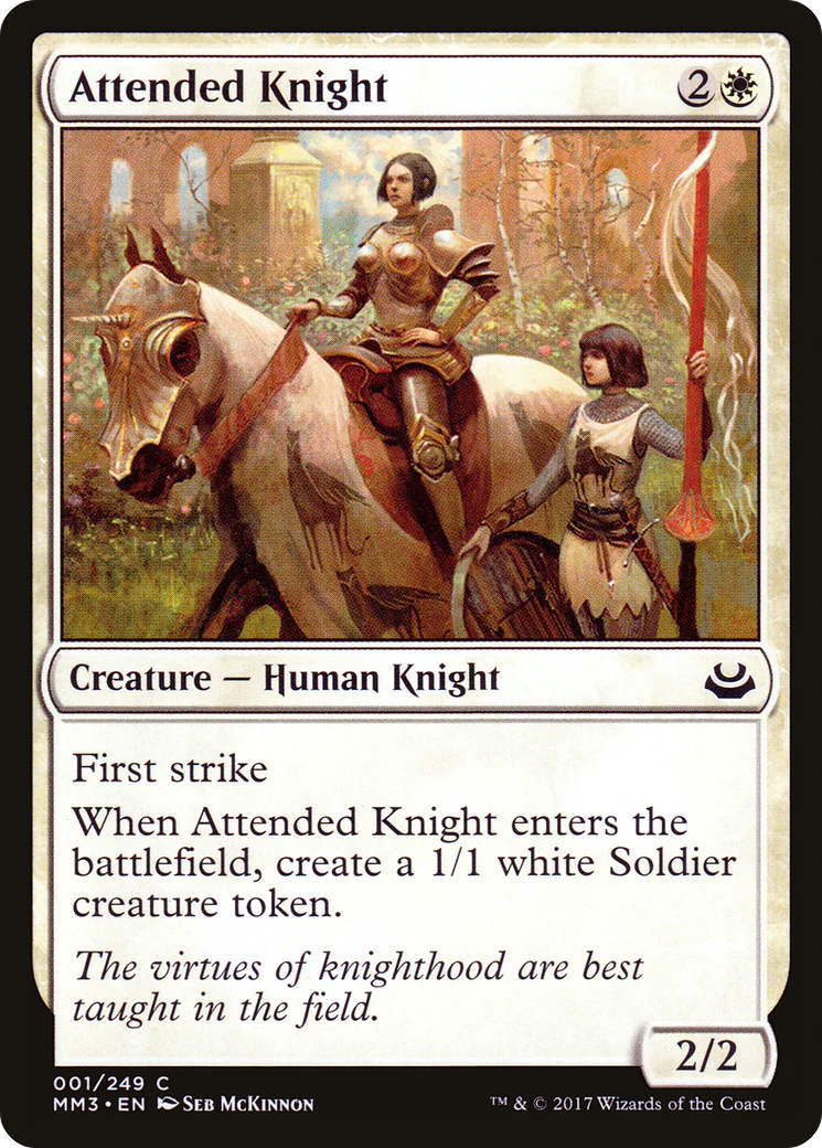 Attended Knight (MM3-001)  Foil - Modern Masters 2017