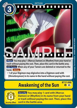 Awakening of the Sun (Foil Reprint) (BT17-099) - Advanced Booster Digimon Generation Foil
