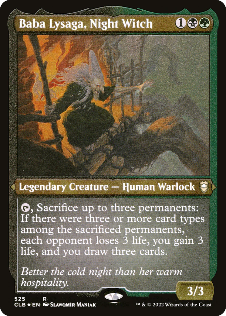 Baba Lysaga, Night Witch (CLB-525)  Etched Foil - Commander Legends: Battle for Baldur's Gate