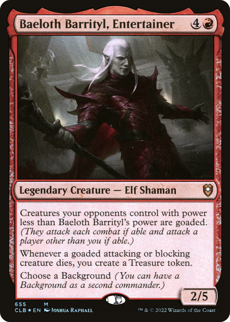 Baeloth Barrityl, Entertainer (CLB-655) Foil - Commander Legends: Battle for Baldur's Gate