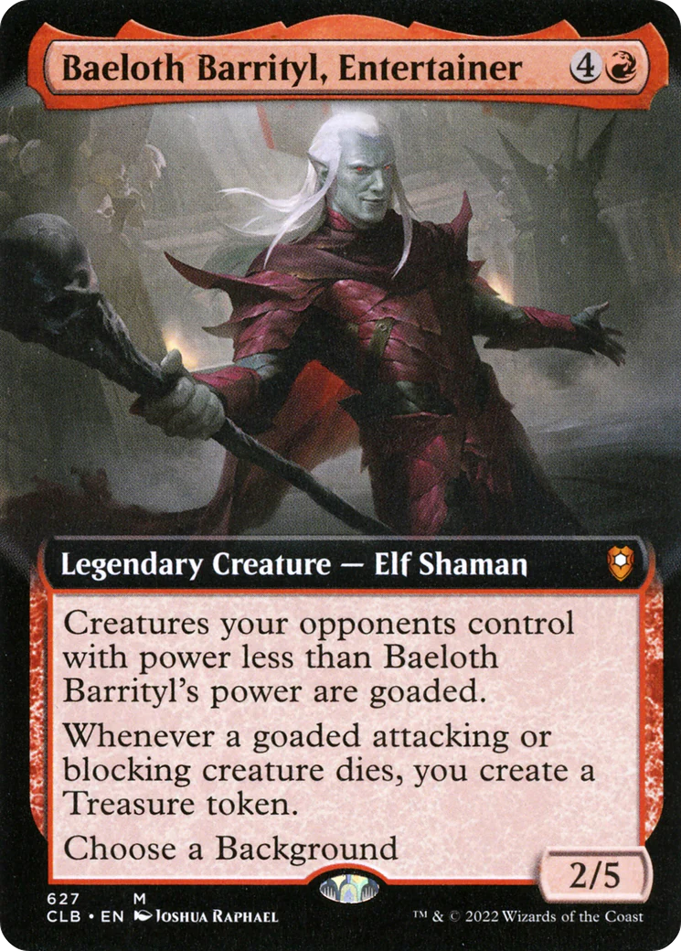 Baeloth Barrityl, Entertainer (Extended Art) (CLB-627)  Foil - Commander Legends: Battle for Baldur's Gate: (Extended Art)