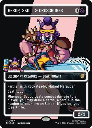 Bebop, Skull & Crossbones (Borderless) (Surge Foil) (TMC-087)  Foil - Commander: Teenage Mutant Ninja Turtles