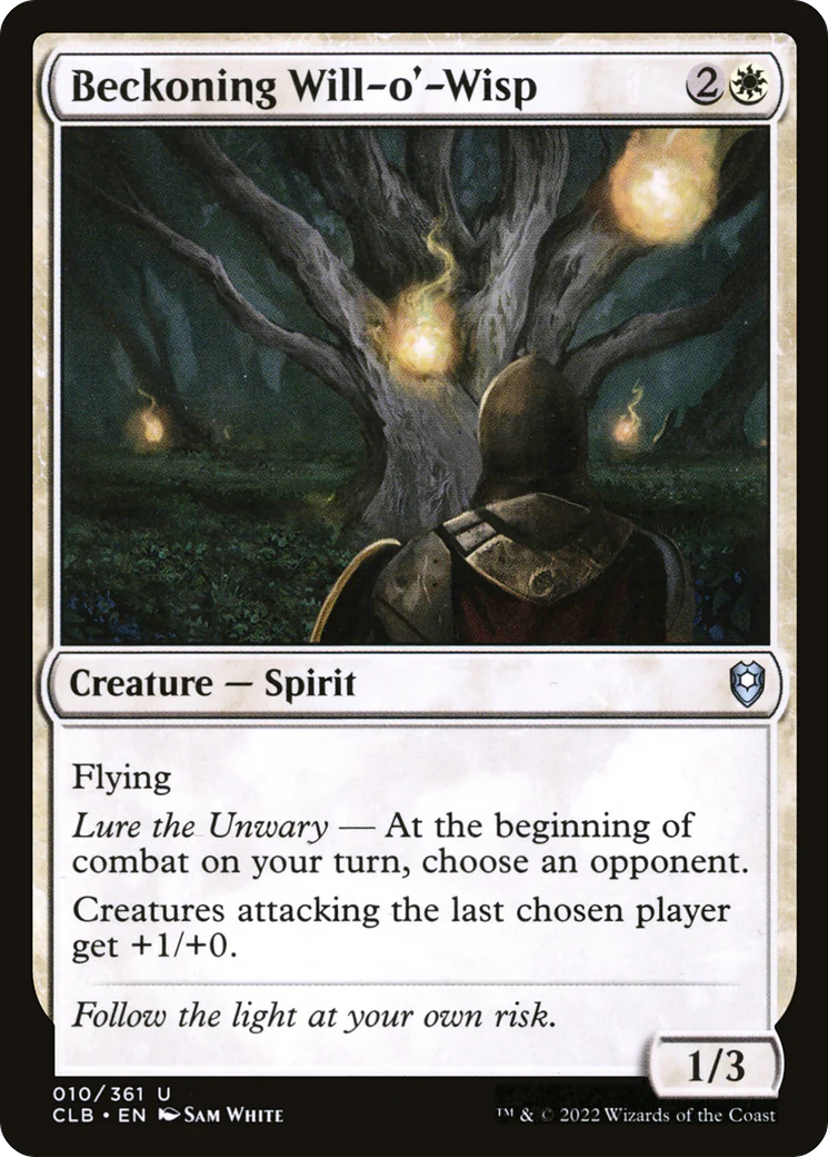 Beckoning Will-o'-Wisp (CLB-010) Foil - Commander Legends: Battle for Baldur's Gate