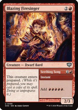 Blazing Firesinger (SOS-109)  Foil - Secrets of Strixhaven