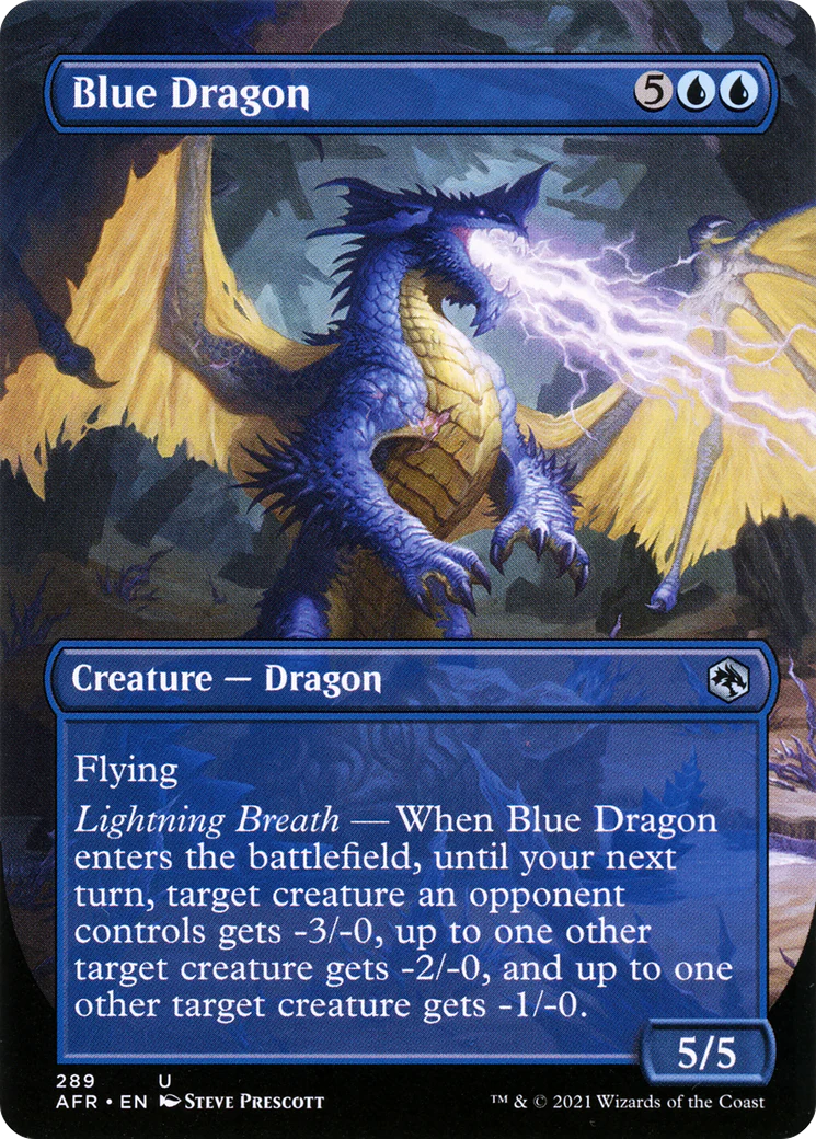 Blue Dragon (Borderless) (AFR-289)  Foil - Adventures in the Forgotten Realms (Borderless)