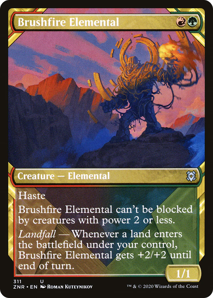 Brushfire Elemental (Showcase) (ZNR-311)  - Zendikar Rising