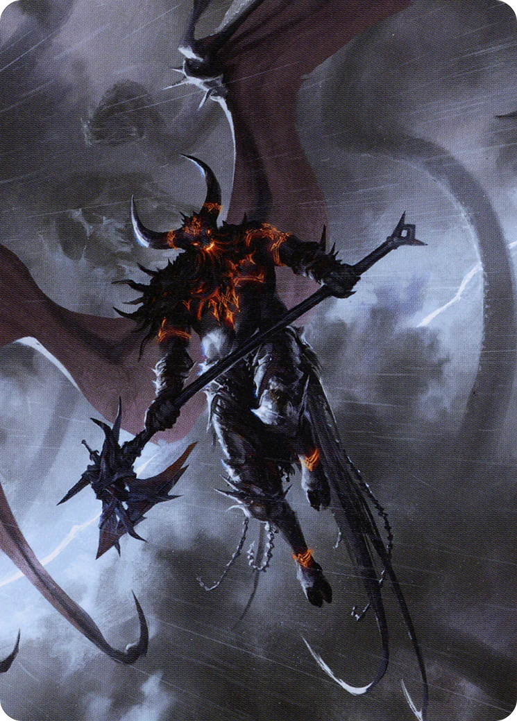 Burning-Rune Demon // Burning-Rune Demon (ASKHM-020)  - Art Series: Kaldheim (Borderless)