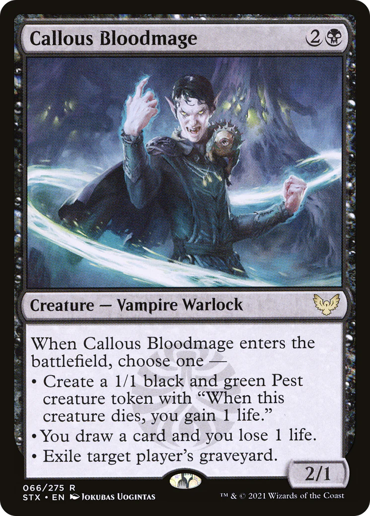 Callous Bloodmage (STX-066)  Foil - Strixhaven: School of Mages