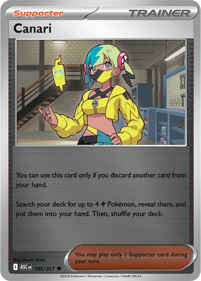 Canari 185/217  - Reverse Holofoil ME Ascended Heroes - Uncommon