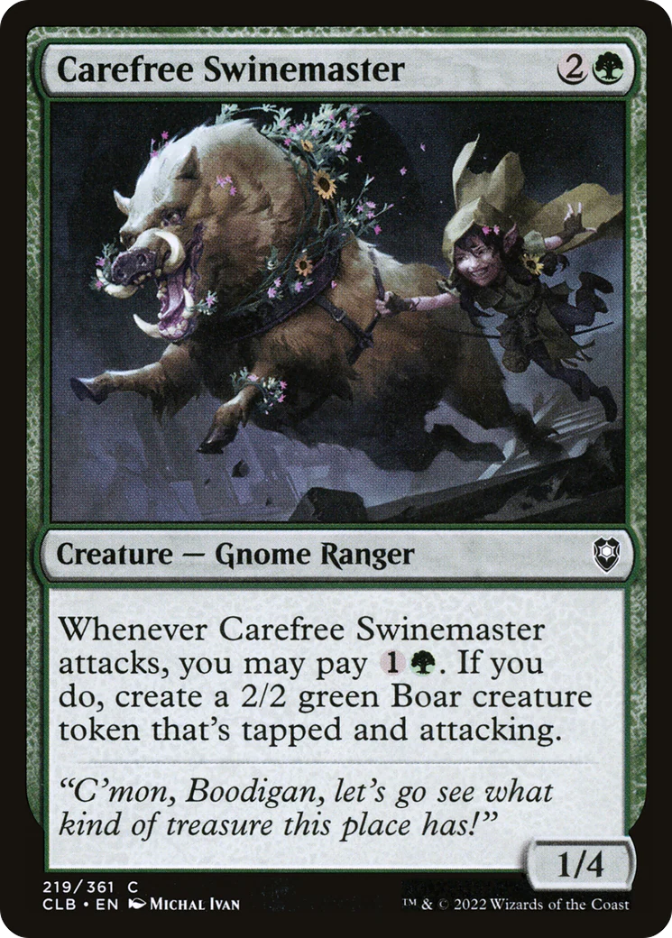 Carefree Swinemaster (CLB-219)  Foil - Commander Legends: Battle for Baldur's Gate
