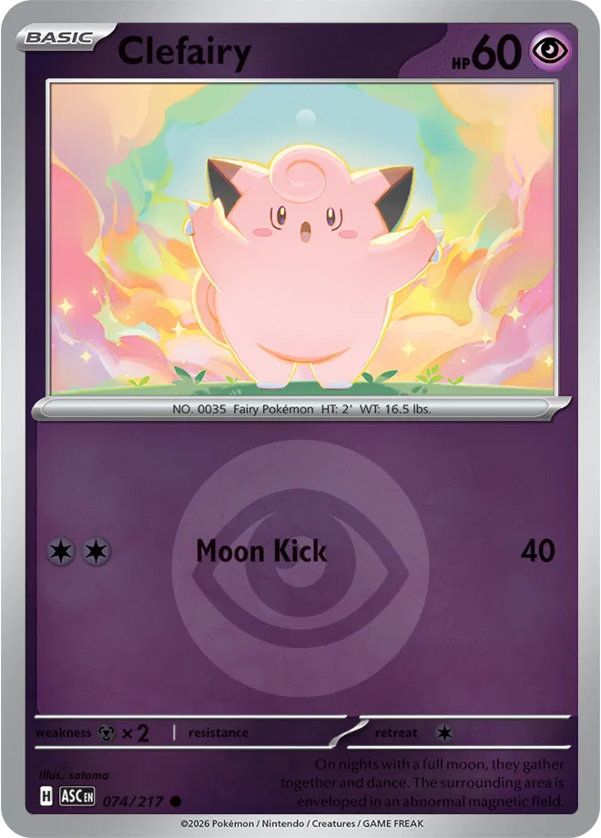 Clefairy (Energy Symbol Pattern) 074  - Reverse Holofoil ME Ascended Heroes - Common