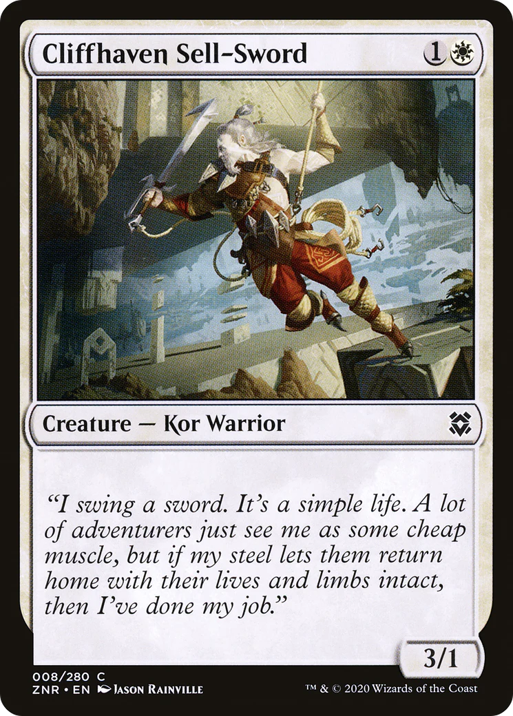 Cliffhaven Sell-Sword (ZNR-008)  Foil - Zendikar Rising
