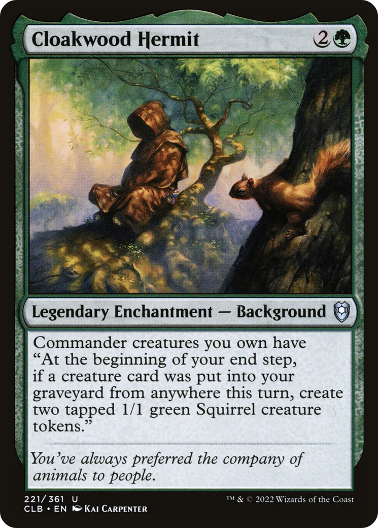 Cloakwood Hermit (CLB-221)  Foil - Commander Legends: Battle for Baldur's Gate