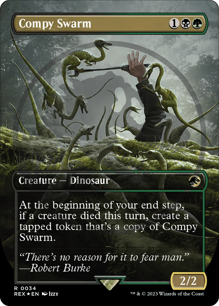 Compy Swarm (Borderless) (Emblem) (REX-034)  Foil - Jurassic World Collection