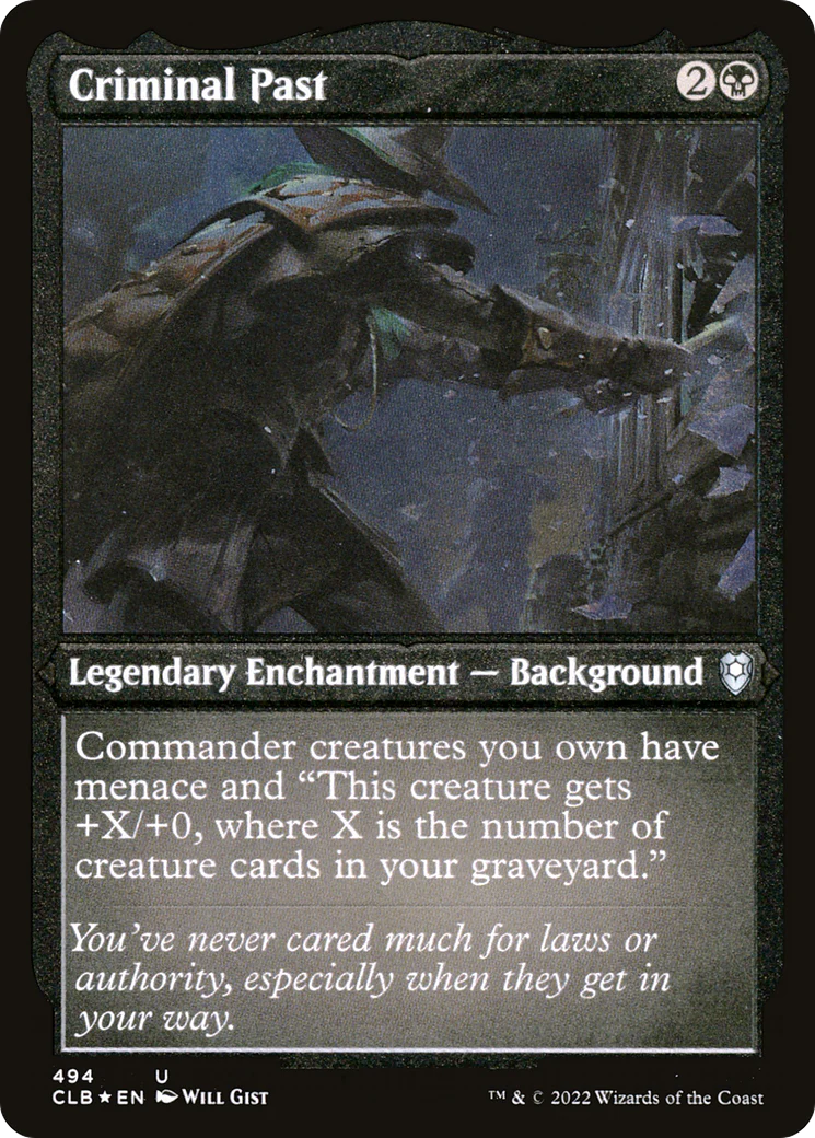Criminal Past (CLB-494)  Etched Foil - Commander Legends: Battle for Baldur's Gate
