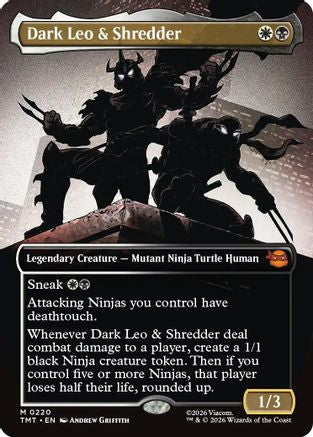 Dark Leo & Shredder (Borderless) (TMT-220) Foil - Teenage Mutant Ninja Turtles