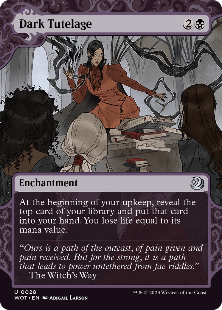 Dark Tutelage (WOT-028)  - Wilds of Eldraine: Enchanting Tales: (Showcase) (Borderless)