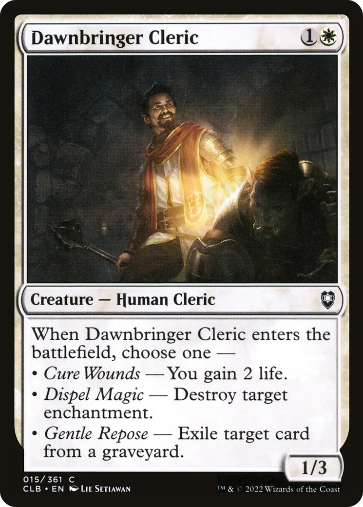 Dawnbringer Cleric (CLB-015) Foil - Commander Legends: Battle for Baldur's Gate