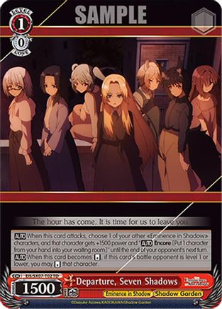 Departure, Seven Shadows (EIS/SX07-T02) - The Eminence in Shadow