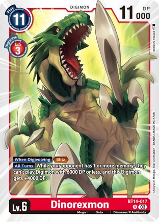 Dinorexmon (BT14-017) - Blast Ace