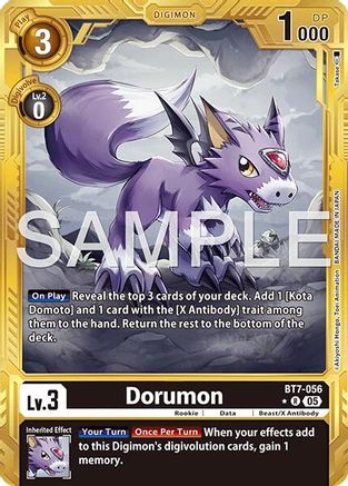 Dorumon (Gold Border) (BT7-056) - Advanced Booster Digimon Generation Foil