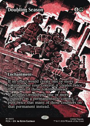 Doubling Season (Borderless) (PZA-011)  Foil - Teenage Mutant Ninja Turtles Eternal-Legal