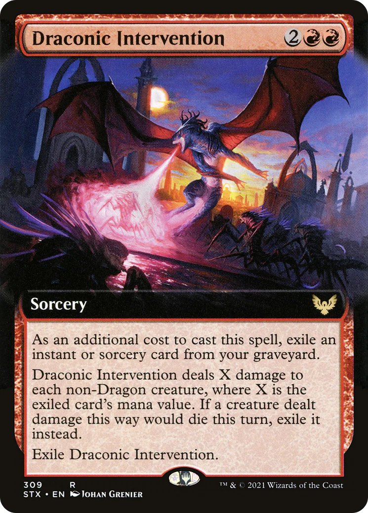 Draconic Intervention (Extended Art) (STX-309)  Foil - Strixhaven: School of Mages: (Extended Art)
