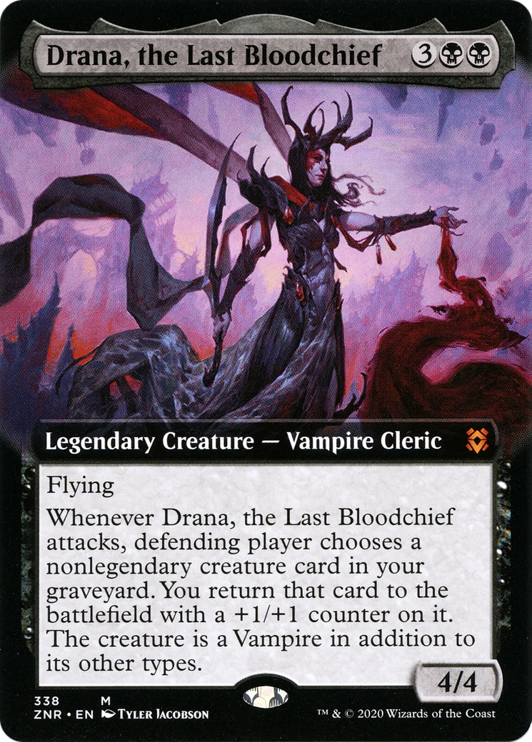 Drana, the Last Bloodchief (Extended Art) (ZNR-338) Foil - Zendikar Rising
