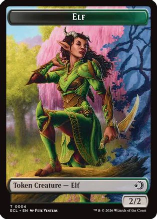 Elf // Kithkin (0007) Double-Sided Token (ECL-4 // 7) Foil - Lorwyn Eclipsed