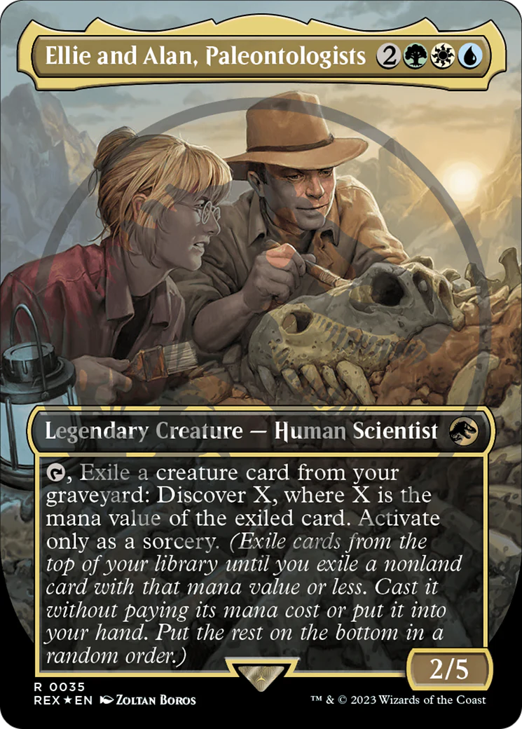 Ellie and Alan, Paleontologists (Borderless) (Emblem) (REX-035)  Foil - Jurassic World Collection