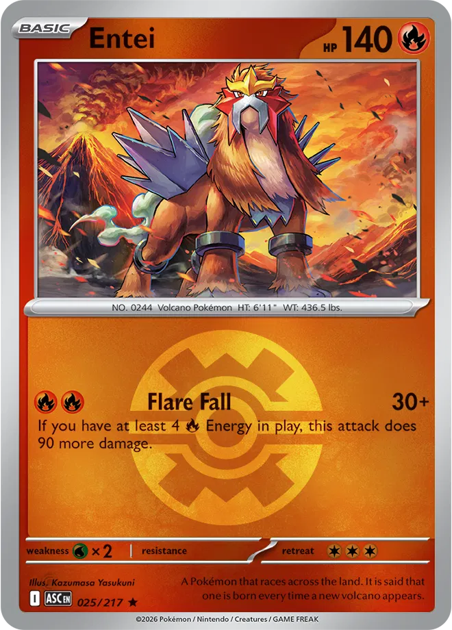 Entei (Quick Ball) 025/217  - Reverse Holofoil ME Ascended Heroes - Rare