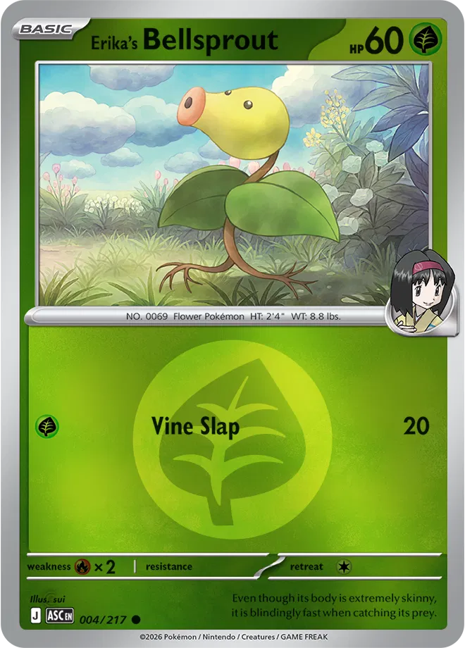 Erika's Bellsprout (Energy Symbol Pattern) 004  - Reverse Holofoil ME Ascended Heroes - Common