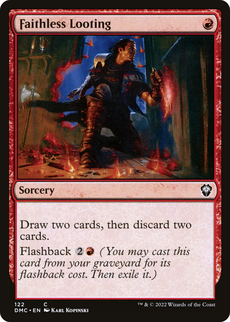 Faithless Looting (DMC-122)  - Dominaria United Commander
