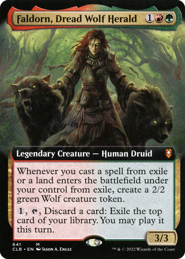 Faldorn, Dread Wolf Herald (Extended Art) (CLB-641)  Foil - Commander Legends: Battle for Baldur's Gate: (Extended Art)