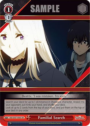 Familial Search (SR) (EIS/SX07-056S) - The Eminence in Shadow