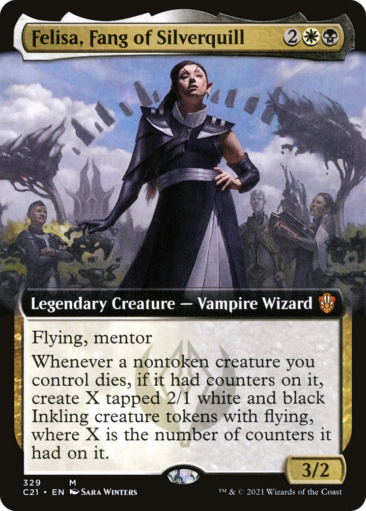 Felisa, Fang of Silverquill (Extended Art) (C21-329)  - Commander 2021: (Extended Art)
