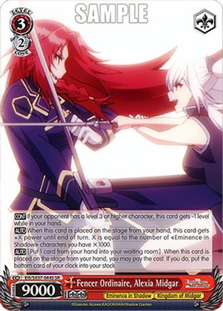 Fencer Ordinaire, Alexia Midgar (SR) (EIS/SX07-044S) - The Eminence in Shadow