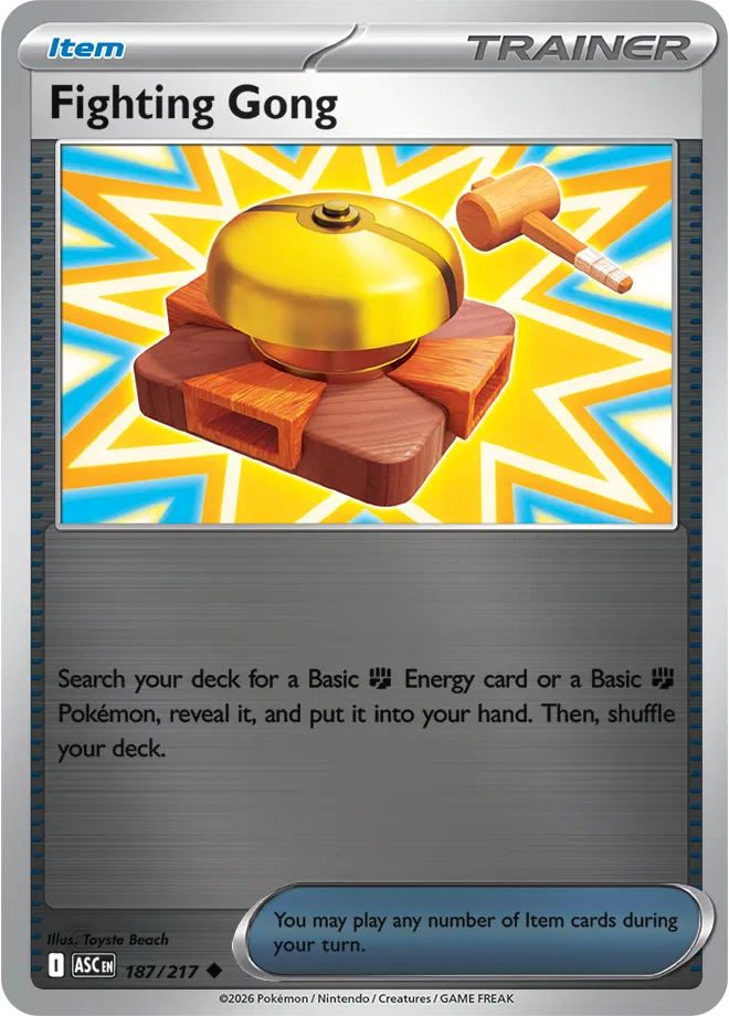 Fighting Gong 187  - Reverse Holofoil ME Ascended Heroes - Uncommon